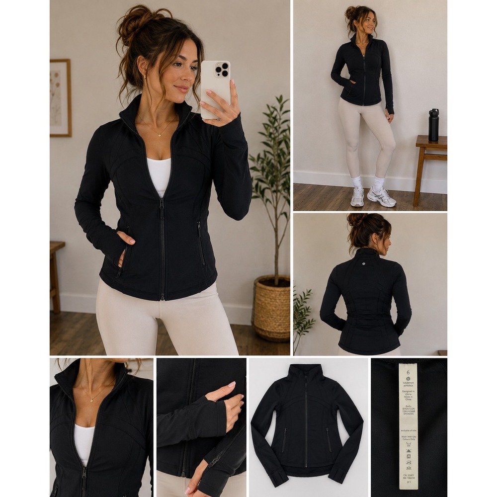 Lululemon Define Jacket Luon Black Full Zip Yoga Activewear Size 6